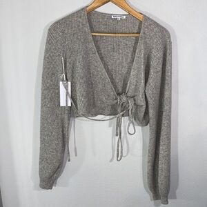 Reformation Gray Remus Cashmere Wrap Sweater Top Size Large